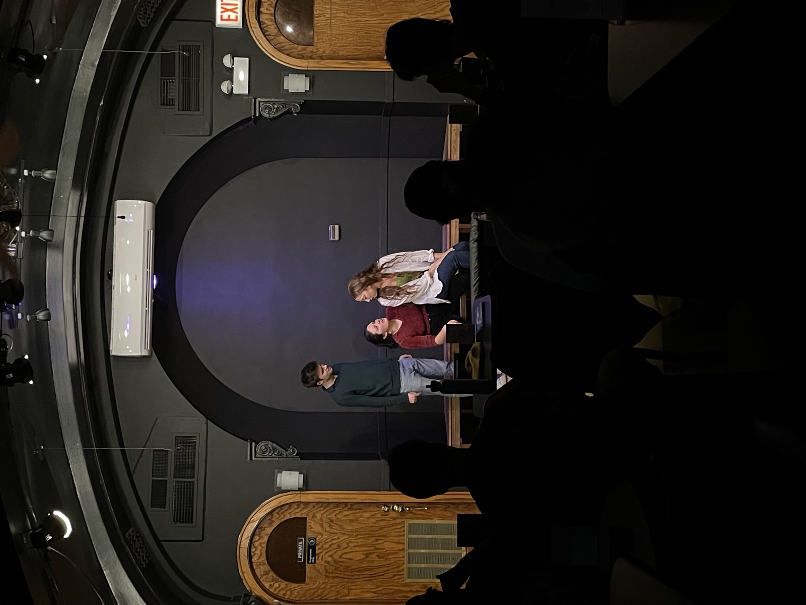 Skip Skip onstage, seen from the audience